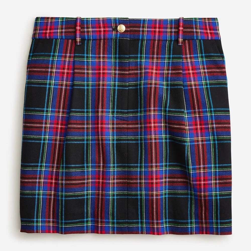 J. Crew Plaid Mini Skirt - Red, Blue, and Black